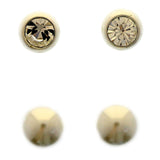 Mi Amore Brushed silver Multiple-Earring-Set Silver-Tone/White