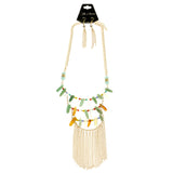 Mi Amore Tassel Adjustable Necklace-Earring-Set Multicolor & Gold-Tone