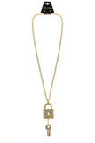 Mi Amore Lock Key Pendant-Necklace Gold-Tone