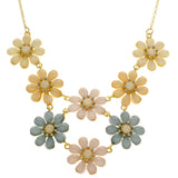Mi Amore Flower Adjustable Long-Necklace Multicolor & Gold-Tone