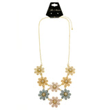 Mi Amore Flower Adjustable Long-Necklace Multicolor & Gold-Tone