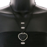 Mi Amore Heart Adjustable Pendant-Necklace Black