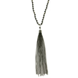 Mi Amore Adjustable Long-Necklace Dark-Silver/Silver-Tone