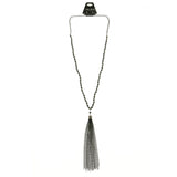 Mi Amore Adjustable Long-Necklace Dark-Silver/Silver-Tone