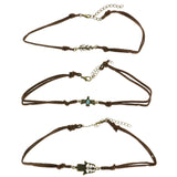 Mi Amore Hand Bird Feather Multiple-Necklace-Set Brown & Gold-Tone