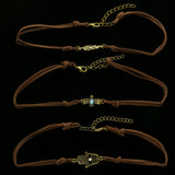 Mi Amore Hand Bird Feather Multiple-Necklace-Set Brown & Gold-Tone