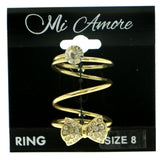 Mi Amore Bow Sized-Ring Gold-Tone Size 8.00