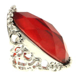 Mi Amore Sized-Ring Silver-Tone/Red Size 8.00