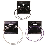 Mi Amore Multiple-Earrings-Set Silver-Tone/Purple