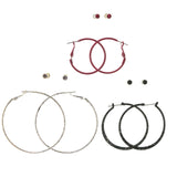Mi Amore Multiple-Earrings-Set Silver-Tone/Multicolor