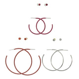 Mi Amore Multiple-Earrings-Set Multicolor/Silver-Tone