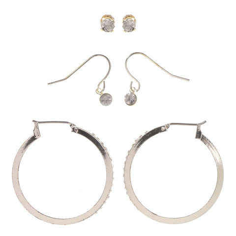 Mi Amore Multiple-Earrings-Set Silver-Tone