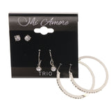 Mi Amore Multiple-Earrings-Set Silver-Tone
